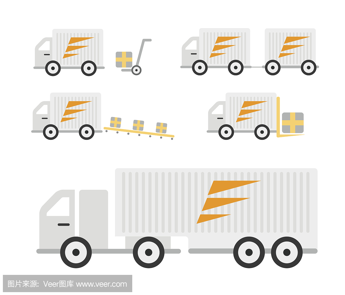 运输卡车图标和元素